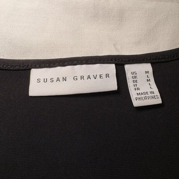 Susan Graver Womens Liquid Knit Dress Size Med Cold‎ Shoulder Black A289176 - Picture 6 of 9